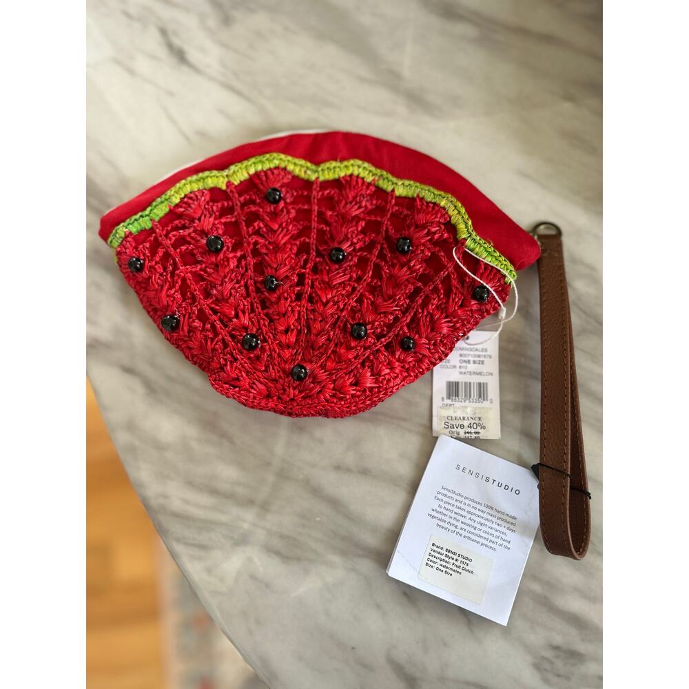 NWT Sensi Studio Beaded Red Watermelon Wristlet